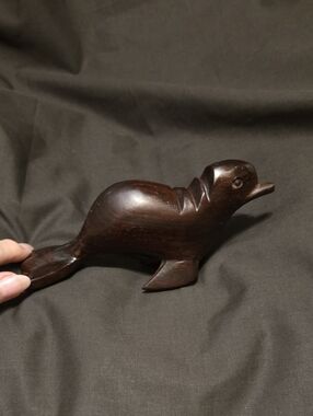 Vintage Hand-Carved Ironwood Sea Lion Seal Figurine 6.5"